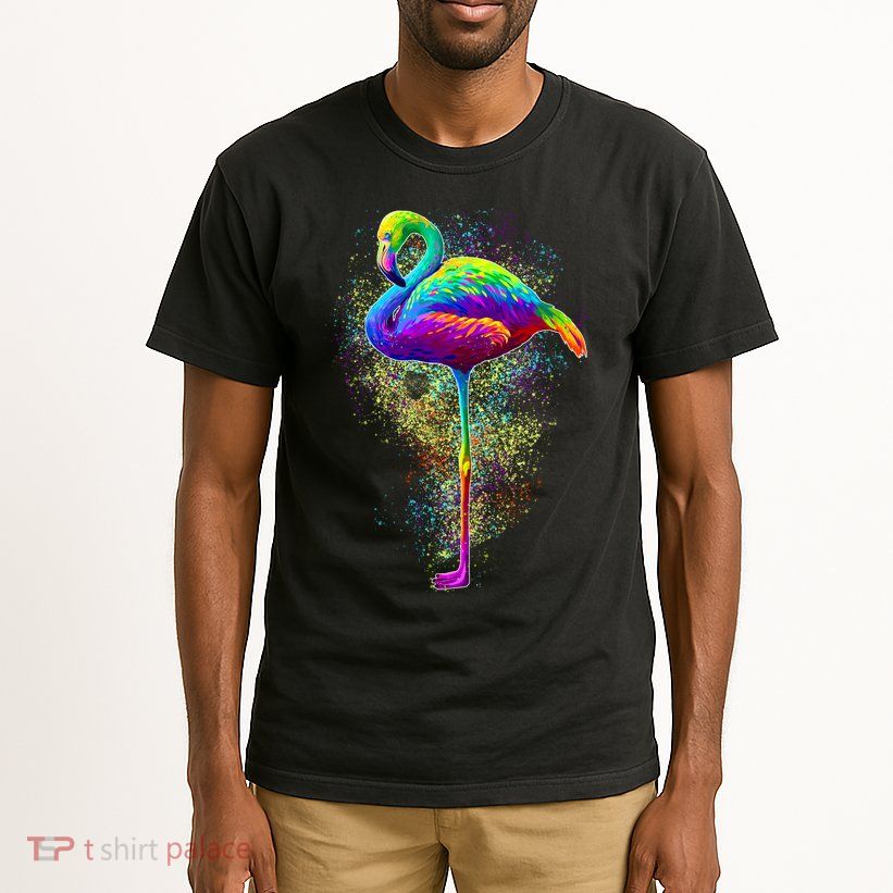 Colorful Pattern Flamingo Tall T-Shirt