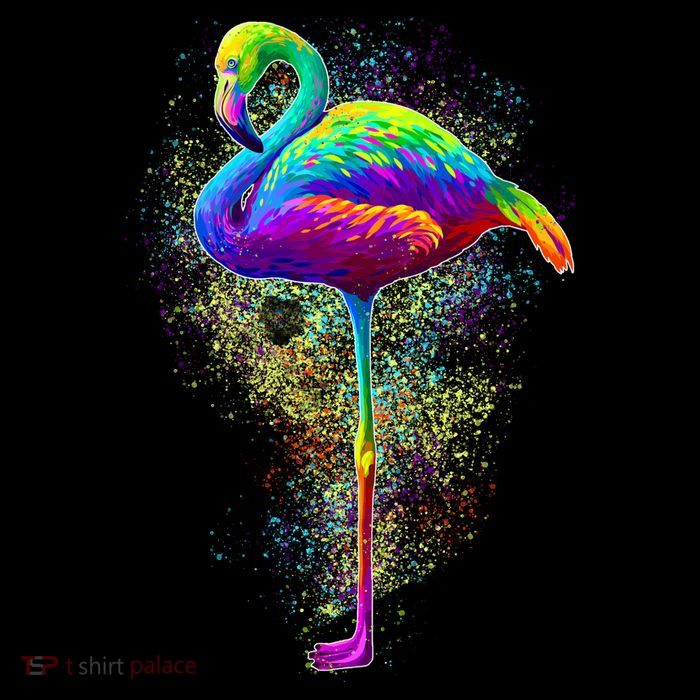 Colorful Pattern Flamingo Button