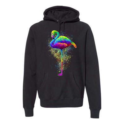 Colorful Pattern Flamingo Premium Hoodie