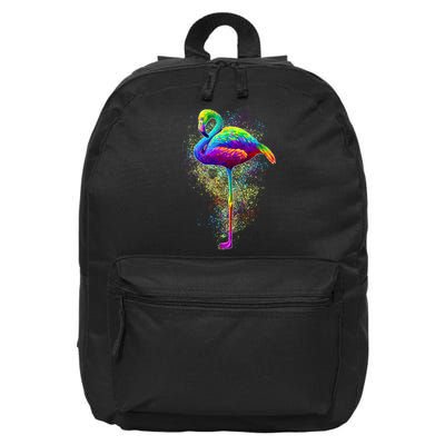 Colorful Pattern Flamingo 16 in Basic Backpack