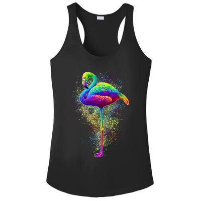 Colorful Pattern Flamingo Ladies PosiCharge Competitor Racerback Tank