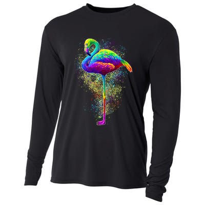 Colorful Pattern Flamingo Cooling Performance Long Sleeve Crew