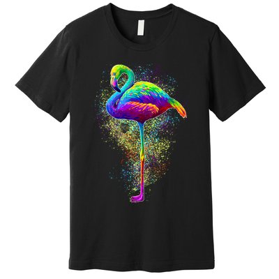 Colorful Pattern Flamingo Premium T-Shirt