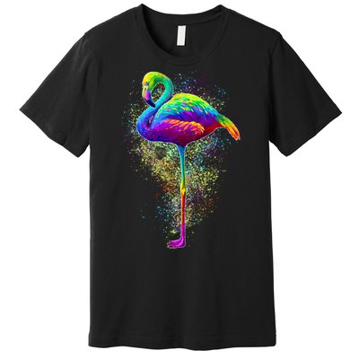 Colorful Pattern Flamingo Premium T-Shirt