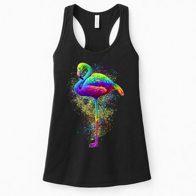 Colorful Pattern Flamingo Womens Tank Top