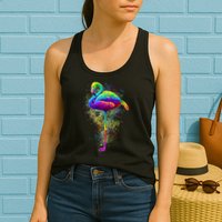 Colorful Pattern Flamingo Womens Tank Top