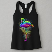 Colorful Pattern Flamingo Womens Tank Top