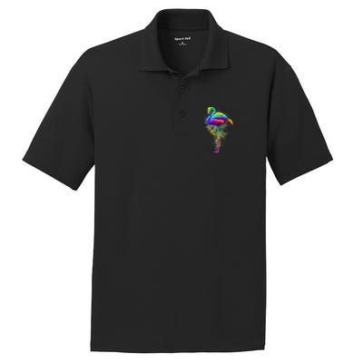 Colorful Pattern Flamingo PosiCharge RacerMesh Polo