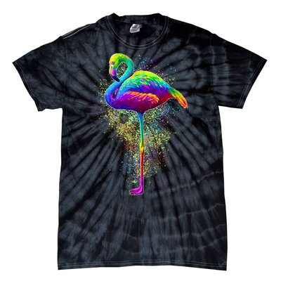 Colorful Pattern Flamingo Tie-Dye T-Shirt