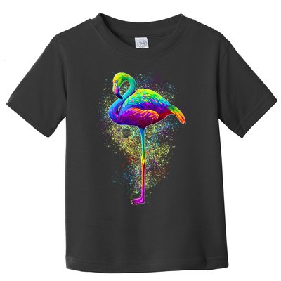 Colorful Pattern Flamingo Toddler T-Shirt