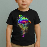 Colorful Pattern Flamingo Toddler T-Shirt
