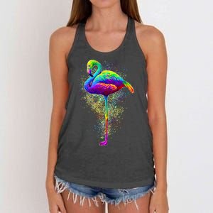 Colorful Pattern Flamingo Women's Knotted Racerback Tank