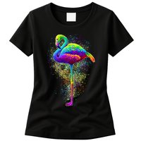 Colorful Pattern Flamingo Womens T-Shirt