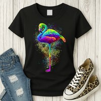 Colorful Pattern Flamingo Womens T-Shirt