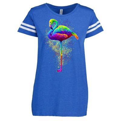 Colorful Pattern Flamingo Enza Ladies Jersey Football T-Shirt