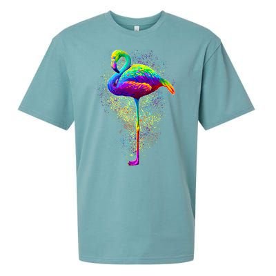 Colorful Pattern Flamingo Sueded Cloud Jersey T-Shirt