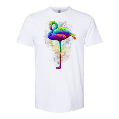 Colorful Pattern Flamingo Softstyle® CVC T-Shirt