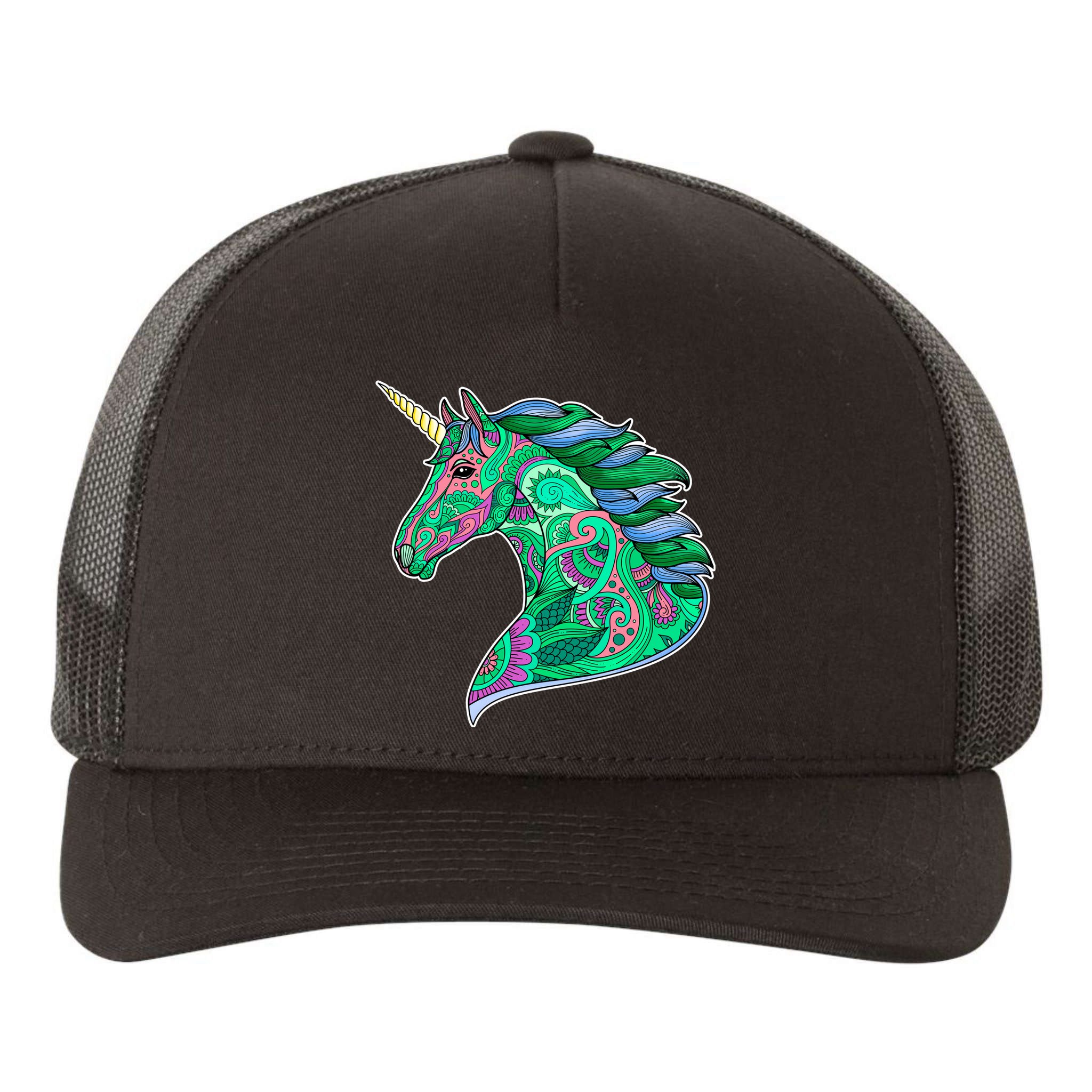 Colorful Pattern Unicorn Yupoong Adult 5-Panel Trucker Hat