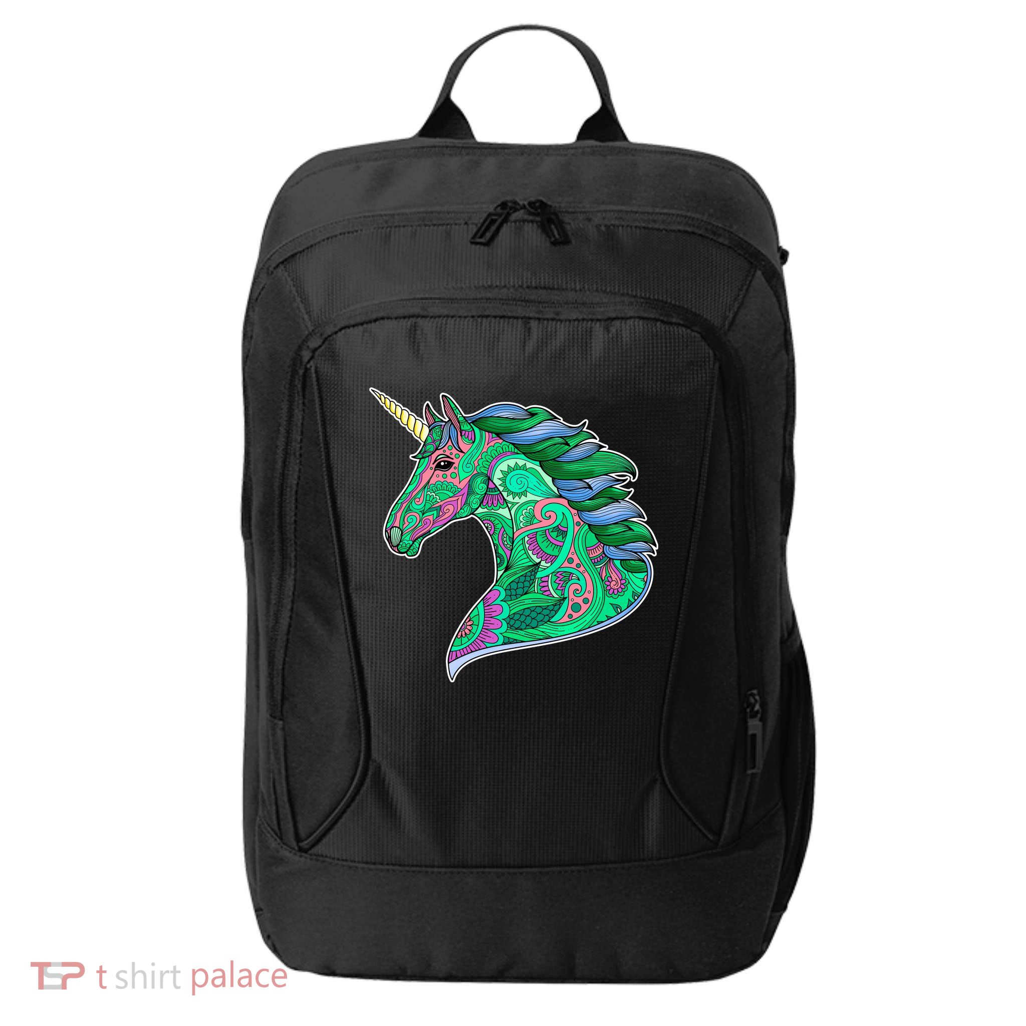 Colorful Pattern Unicorn City Backpack