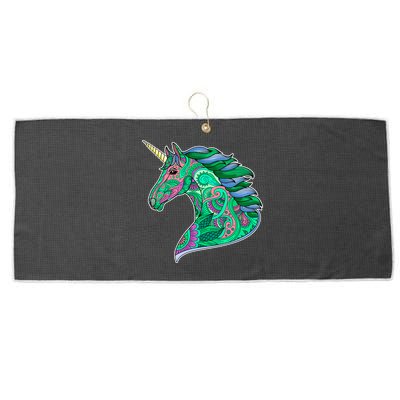 Colorful Pattern Unicorn Large Microfiber Waffle Golf Towel