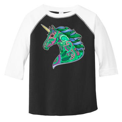 Colorful Pattern Unicorn Toddler Fine Jersey T-Shirt