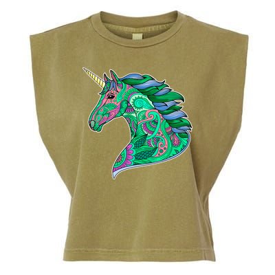 Colorful Pattern Unicorn Garment-Dyed Women's Muscle Tee