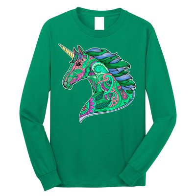 Colorful Pattern Unicorn Long Sleeve Shirt