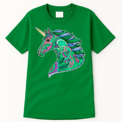 Colorful Pattern Unicorn Tall T-Shirt