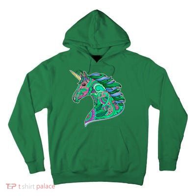 Colorful Pattern Unicorn Tall Hoodie