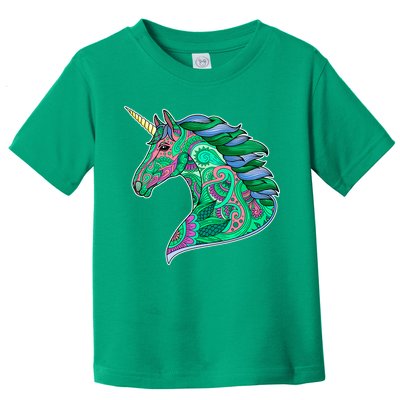 Colorful Pattern Unicorn Toddler T-Shirt