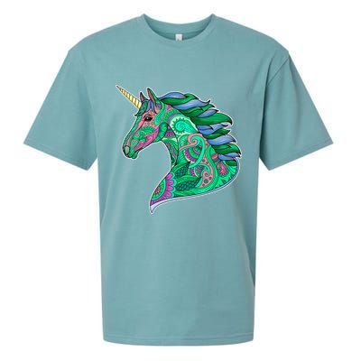 Colorful Pattern Unicorn Sueded Cloud Jersey T-Shirt