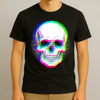 Colorful Pixelated Skull  T-Shirt