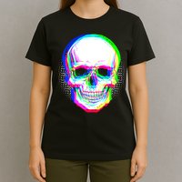 Colorful Pixelated Skull  T-Shirt