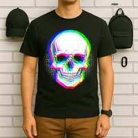 Colorful Pixelated Skull  T-Shirt