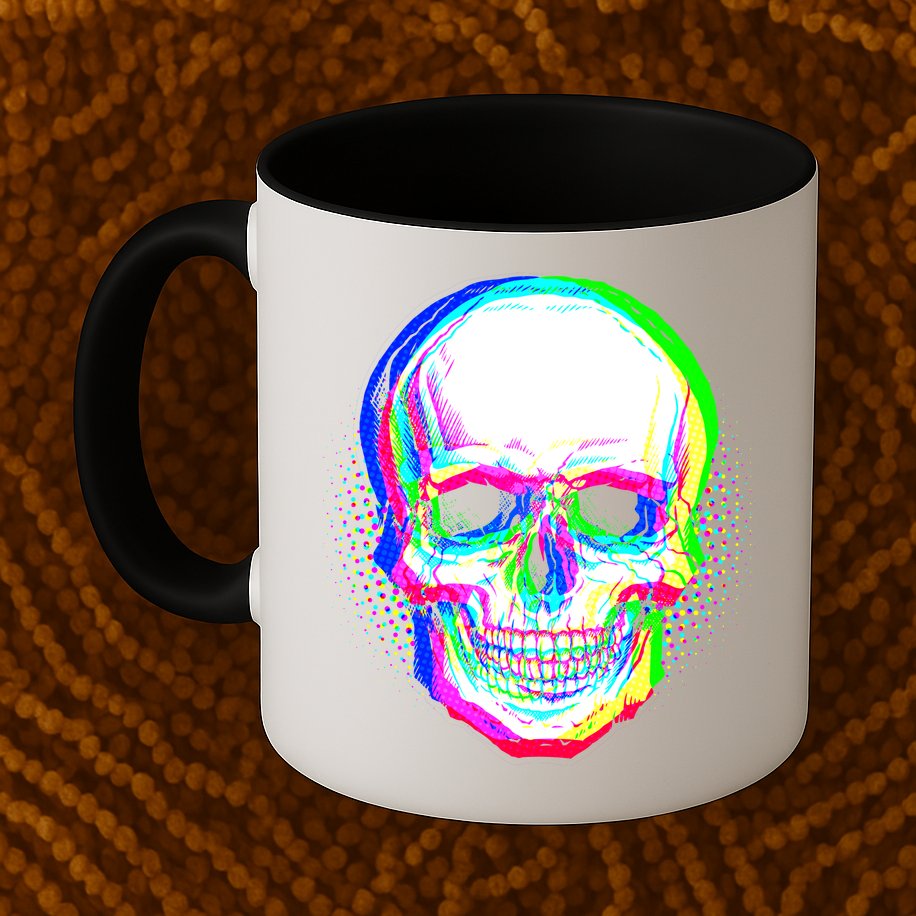 Colorful Pixelated Skull  Mug