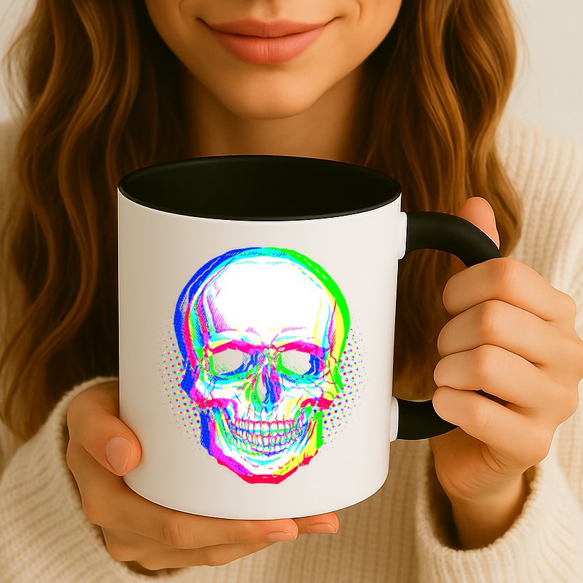 Colorful Pixelated Skull  Mug