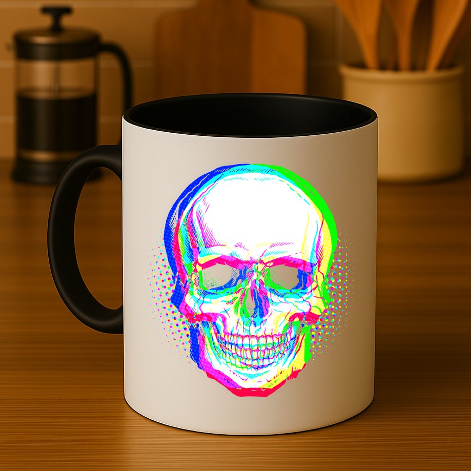 Colorful Pixelated Skull  Mug