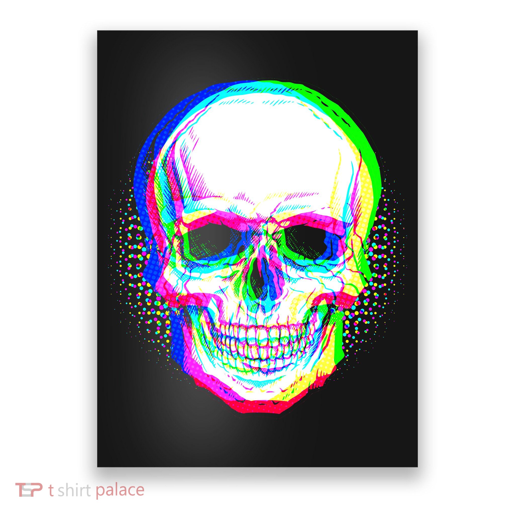 Colorful Pixelated Skull  Poster