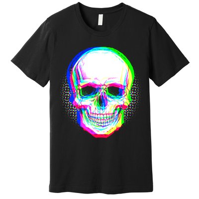 Colorful Pixelated Skull  Premium T-Shirt