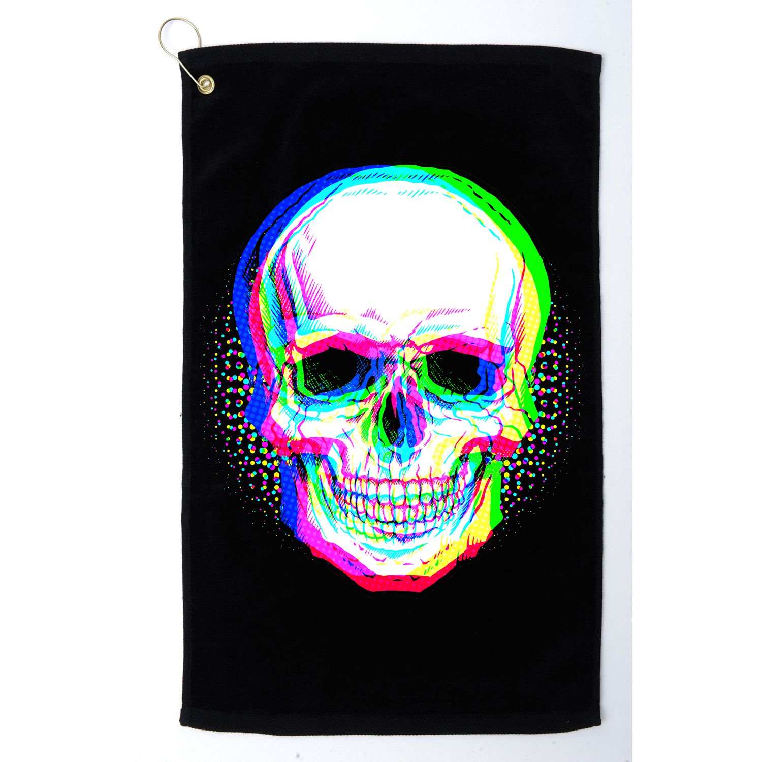 Colorful Pixelated Skull  Golf Towel