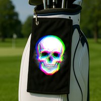 Colorful Pixelated Skull  Golf Towel