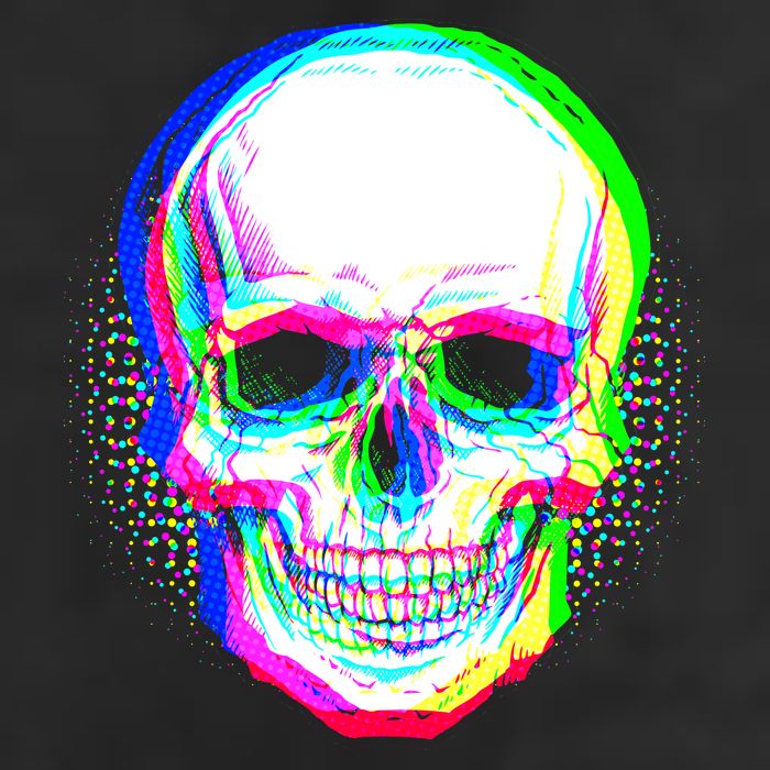 Colorful Pixelated Skull  Golf Towel
