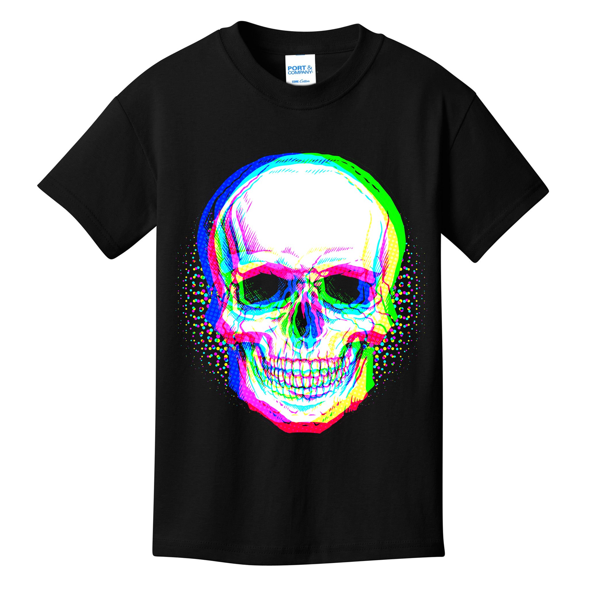 Colorful Pixelated Skull  Kids T-Shirt