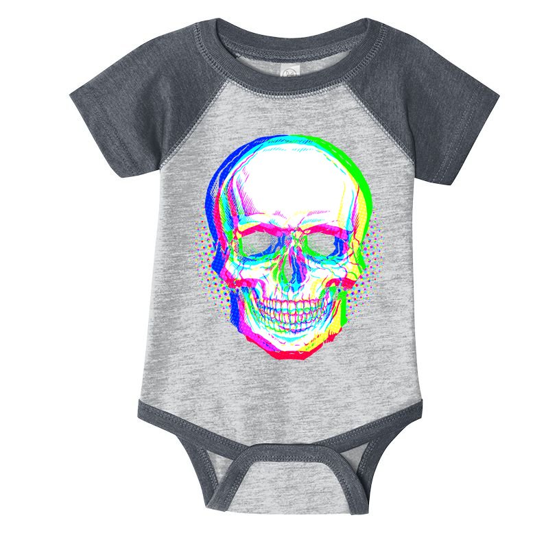 Colorful Pixelated Skull  Infant Baby Jersey Bodysuit