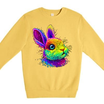 Colorful Rabbit Bunny Art Premium Crewneck Sweatshirt