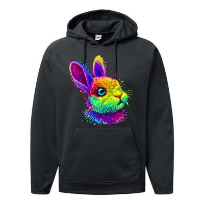 Colorful Rabbit Bunny Art Performance Fleece Hoodie