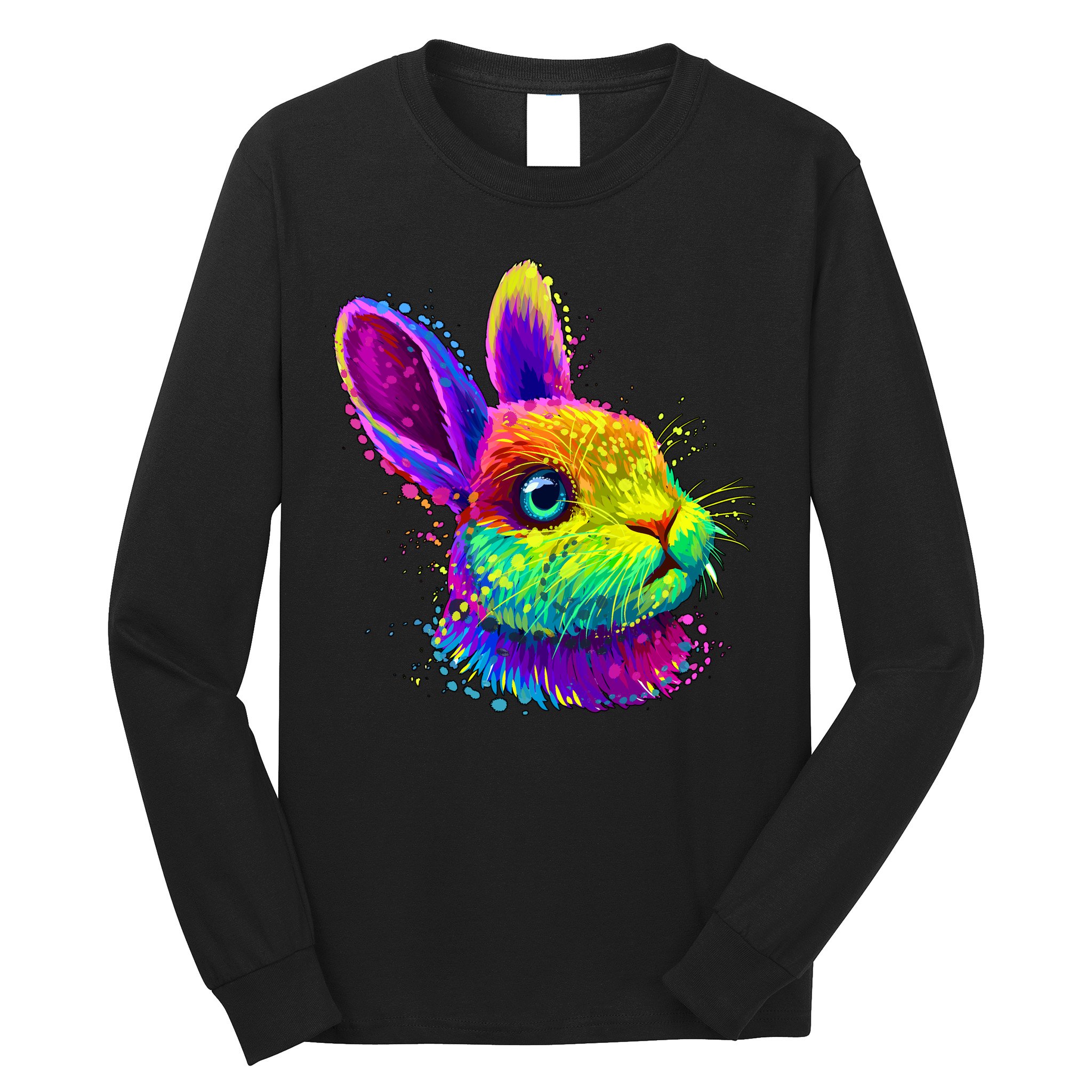 Colorful Rabbit Bunny Art Long Sleeve Shirt