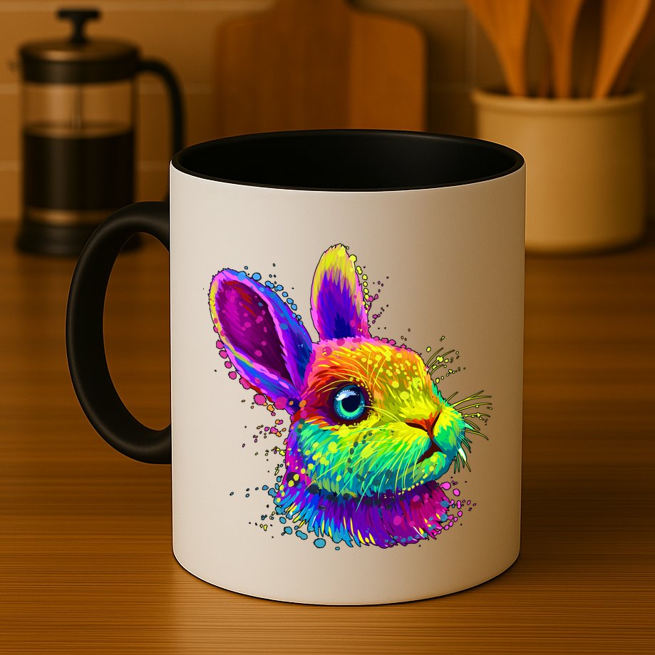 Colorful Rabbit Bunny Art Mug