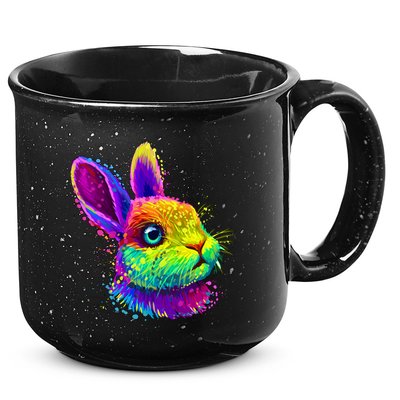 Colorful Rabbit Bunny Art 15oz Campfire Ceramic Mug
