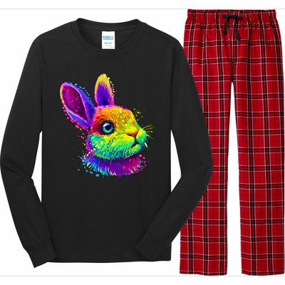 Colorful Rabbit Bunny Art Long Sleeve Pajama Set